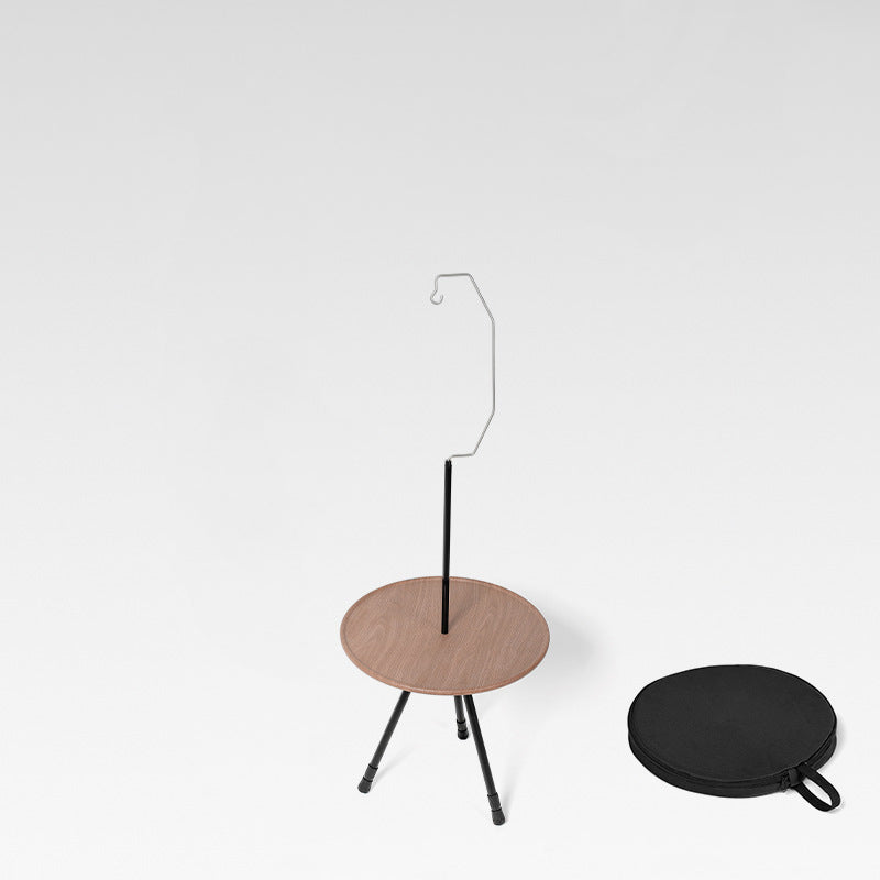 Simplicidad Moderna Mesa de Café Plegable Redonda de Aluminio ABS con Soporte para Linterna de 1 Bandeja para Exterior | Brehn