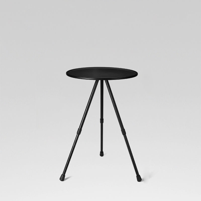 Simplicidad Moderna Mesa de Café Plegable Redonda de Aluminio ABS con Soporte para Linterna de 1 Bandeja para Exterior | Brehn