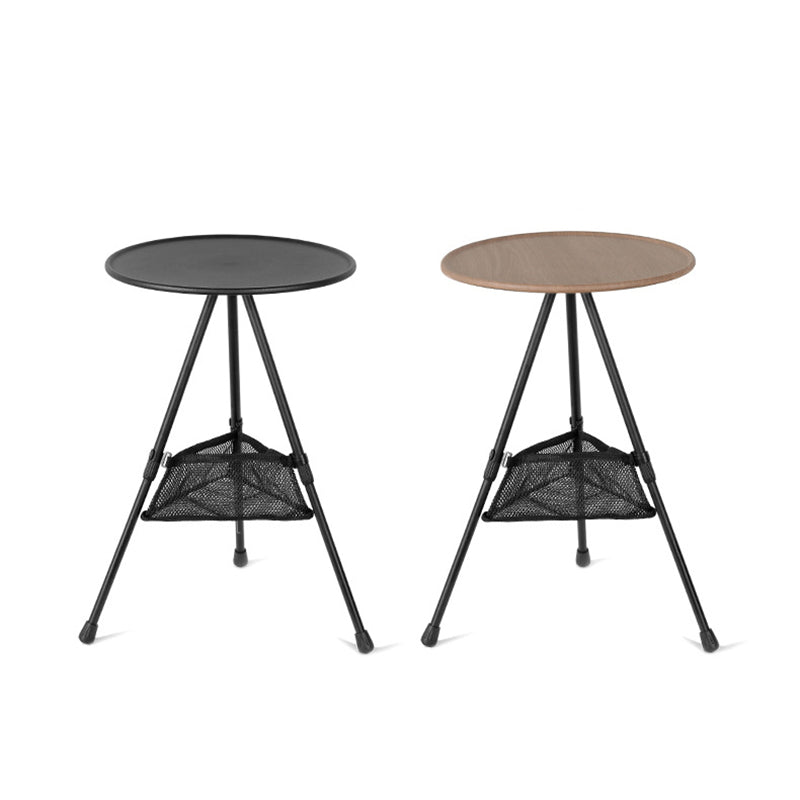 Simplicidad Moderna Mesa de Café Plegable Redonda de Aluminio ABS con Soporte para Linterna de 1 Bandeja para Exterior | Brehn