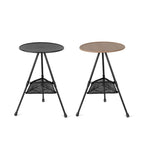 Simplicidad Moderna Mesa de Café Plegable Redonda de Aluminio ABS con Soporte para Linterna de 1 Bandeja para Exterior