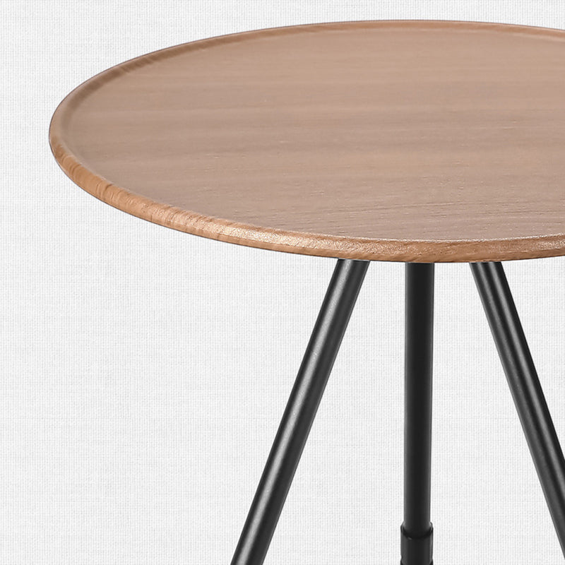 Simplicidad Moderna Mesa de Café Plegable Redonda de Aluminio ABS con Soporte para Linterna de 1 Bandeja para Exterior | Brehn
