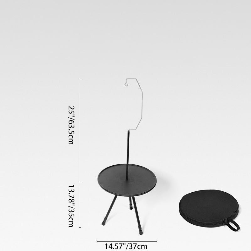 Simplicidad Moderna Mesa de Café Plegable Redonda de Aluminio ABS con Soporte para Linterna de 1 Bandeja para Exterior | Brehn