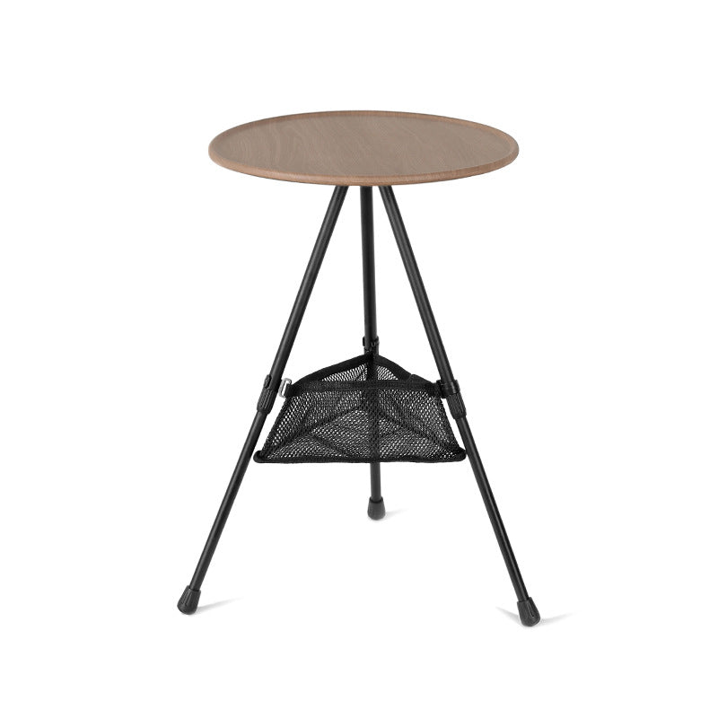 Simplicidad Moderna Mesa de Café Plegable Redonda de Aluminio ABS con Soporte para Linterna de 1 Bandeja para Exterior | Brehn