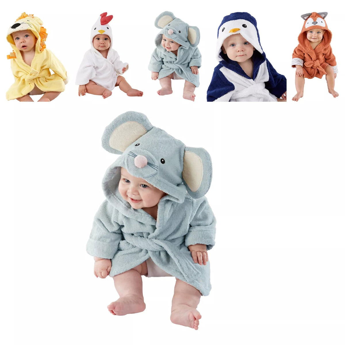 Bañera Suave para Bebés con Diseño de Animales – Absorbente, Cómoda e Ideal Después del Baño