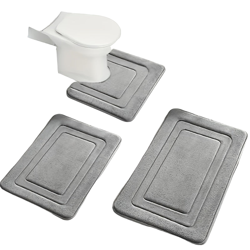 Juego de Alfombrillas de Baño de 3 Piezas con Diseño Antideslizante y Absorbente