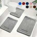 Juego de Alfombrillas de Baño de 3 Piezas con Diseño Antideslizante y Absorbente