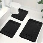 Juego de Alfombrillas de Baño de 3 Piezas con Diseño Antideslizante y Absorbente