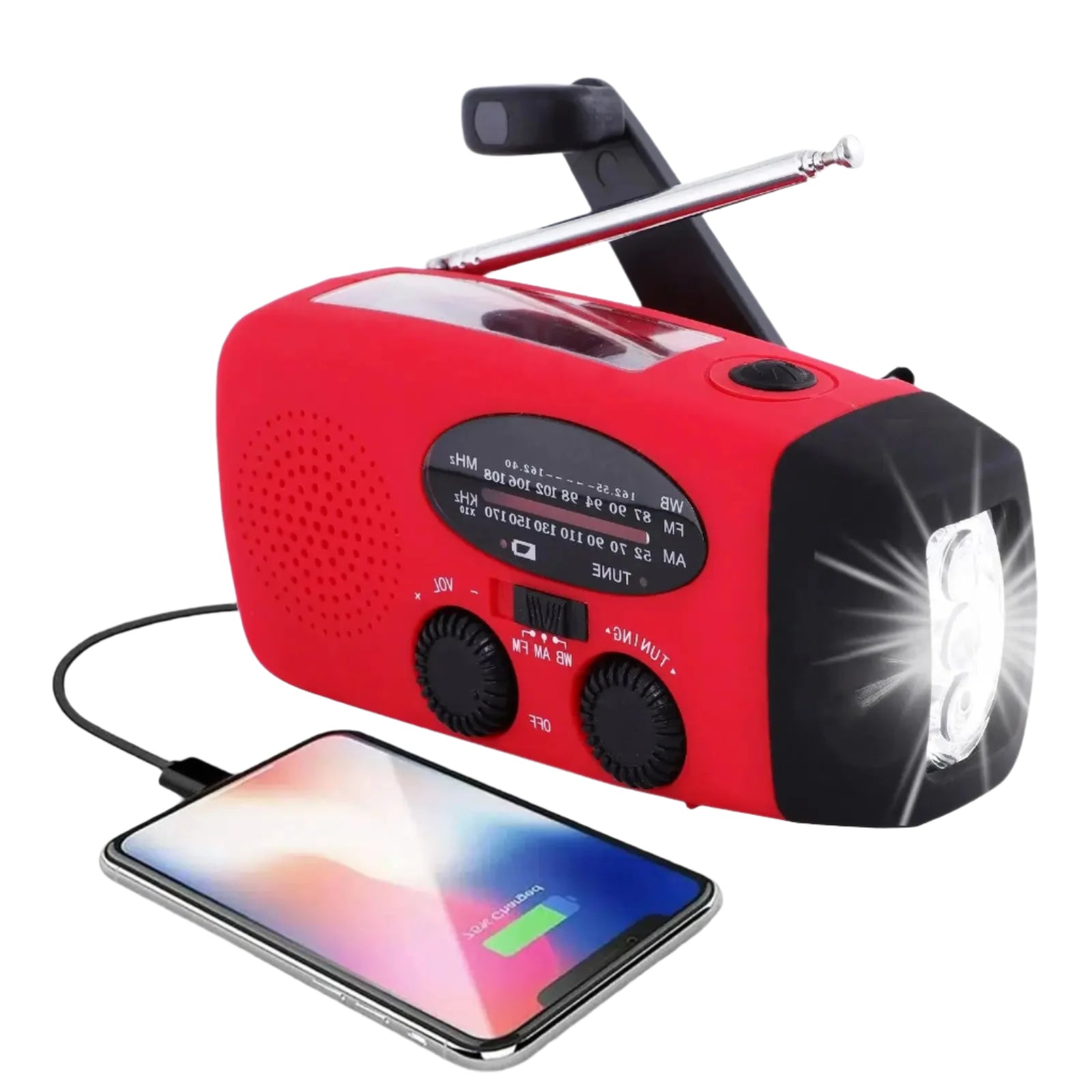 Radio de Emergencia Portátil con Linterna LED y Powerbank