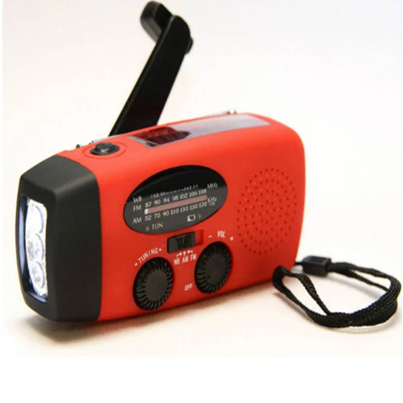 Radio de Emergencia Portátil con Linterna LED y Powerbank