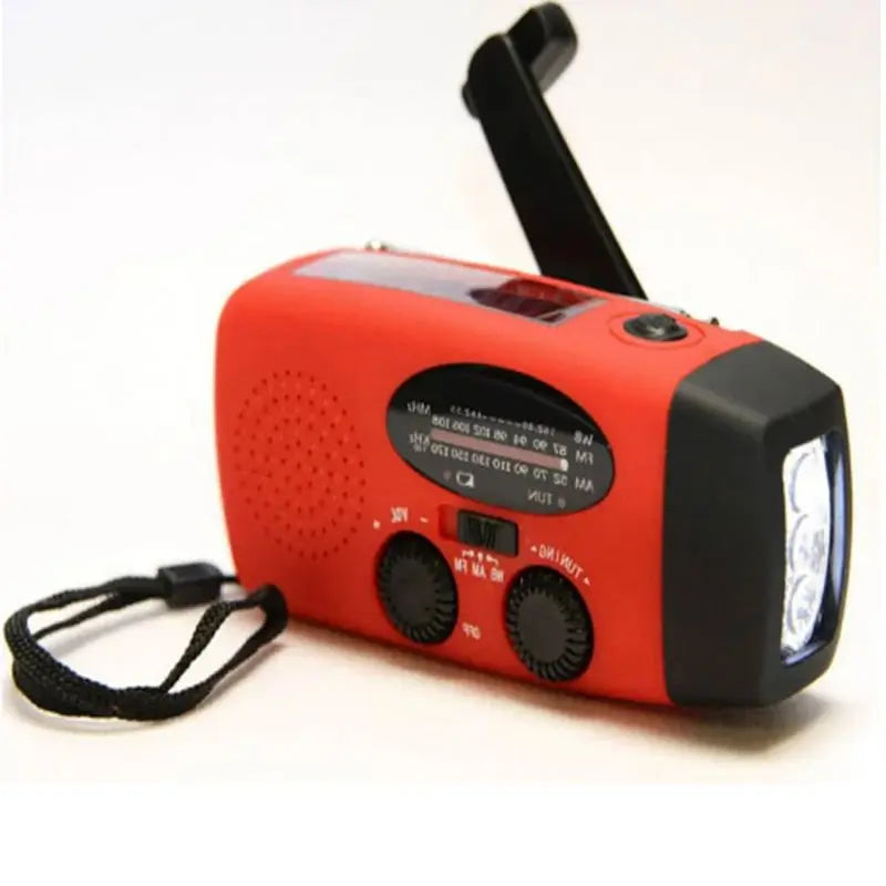 Radio de Emergencia Portátil con Linterna LED y Powerbank