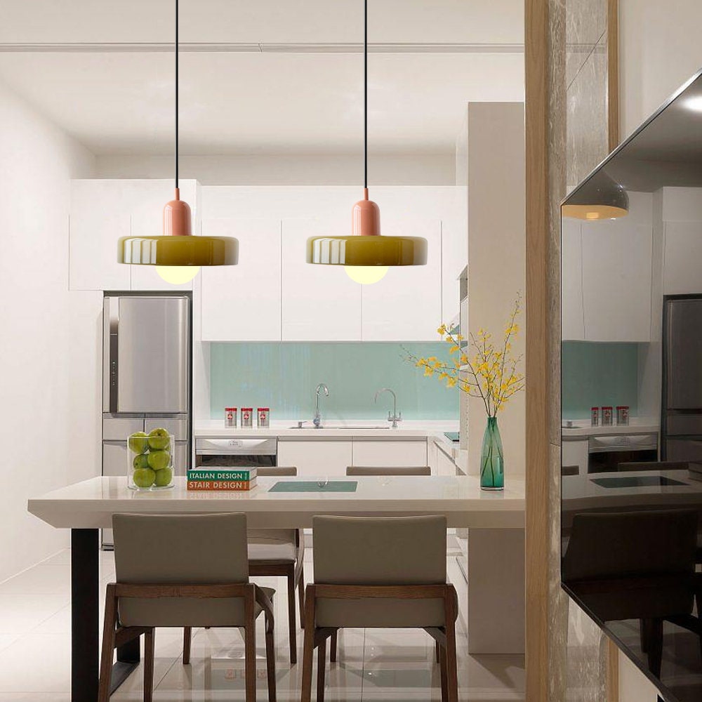Lámpara colgante de diseño Bauhaus de vidrio – Artística, moderna y atemporal