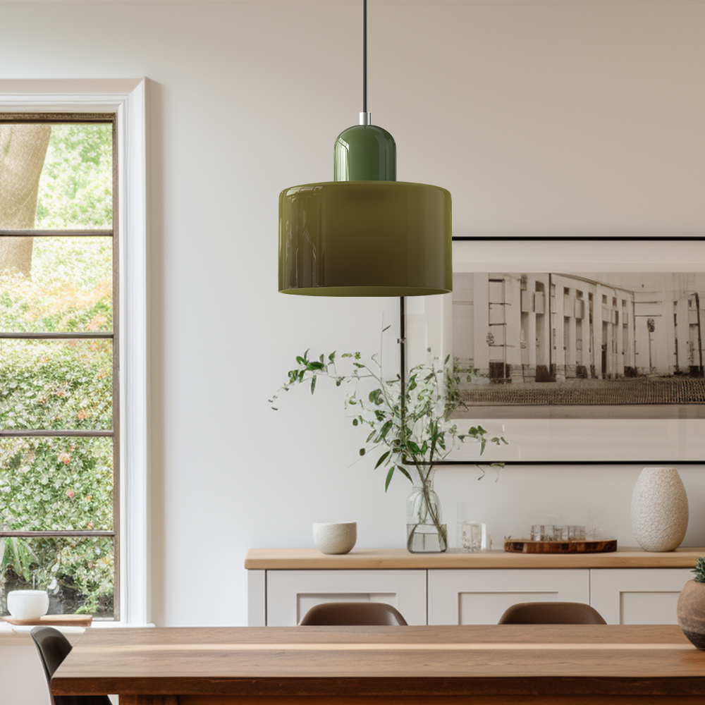 Lámpara Colgante de Vidrio Bauhaus - Fijación de Luz Colgante Moderna para Cocina
