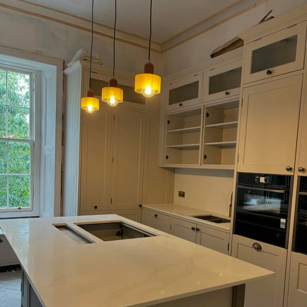 Lámpara Colgante de Vidrio Bauhaus - Fijación de Luz Colgante Moderna para Cocina