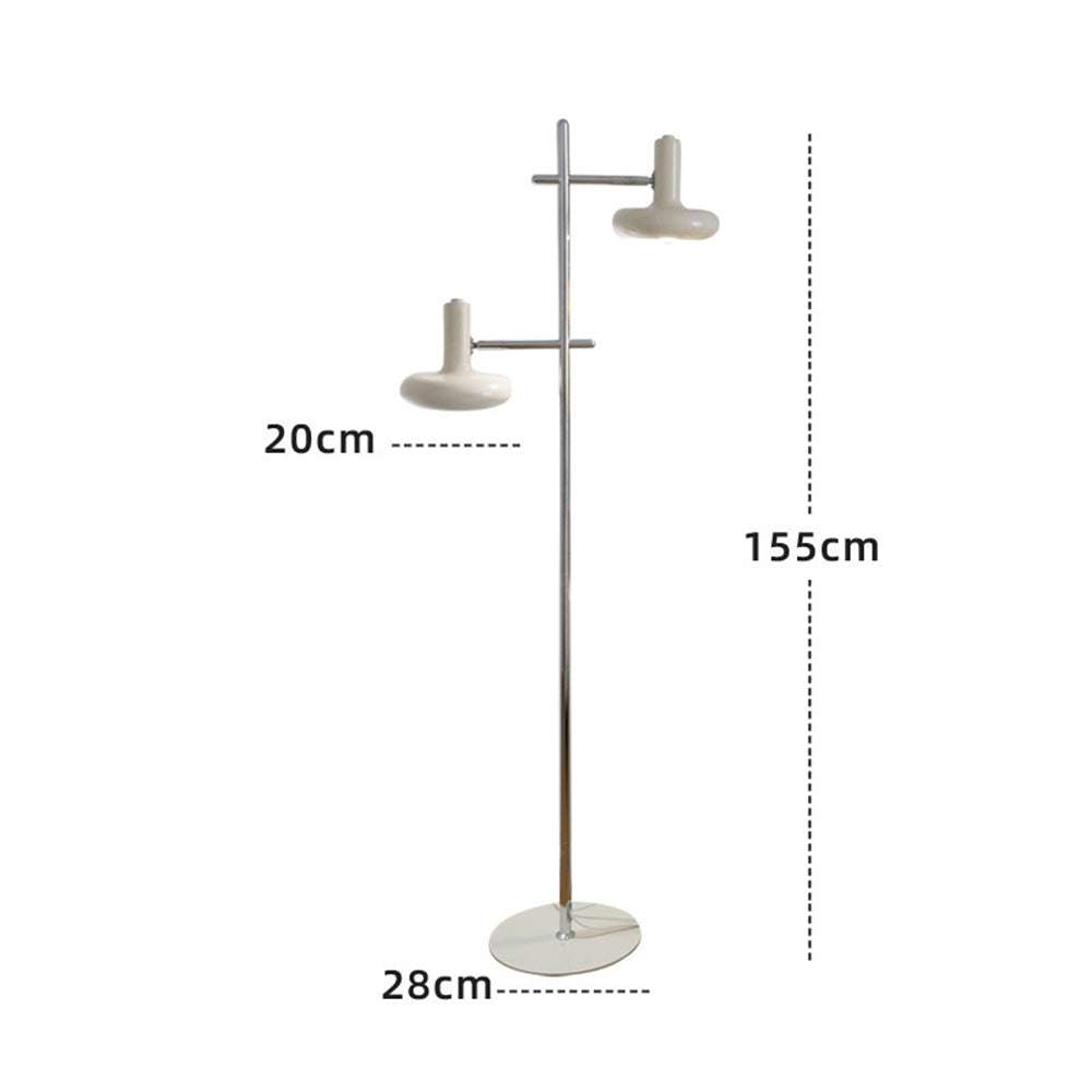 Lámpara de Pie Moderna Estilo Bauhaus con Cabezas Ajustables y Base de Vidrio