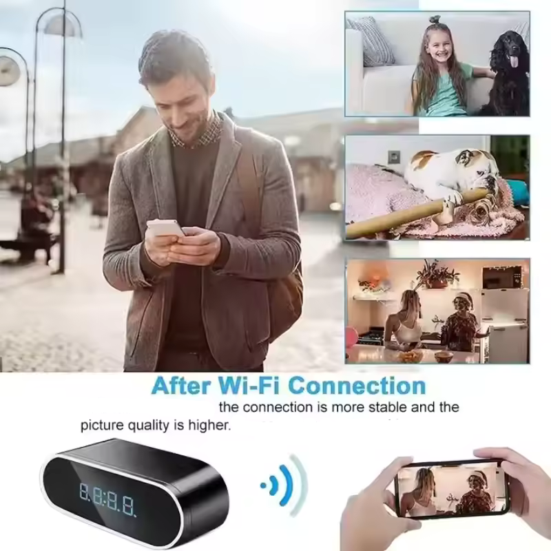 Lisslune | Reloj de Noche con Cámara de Video y Visión Nocturna Control WIFI