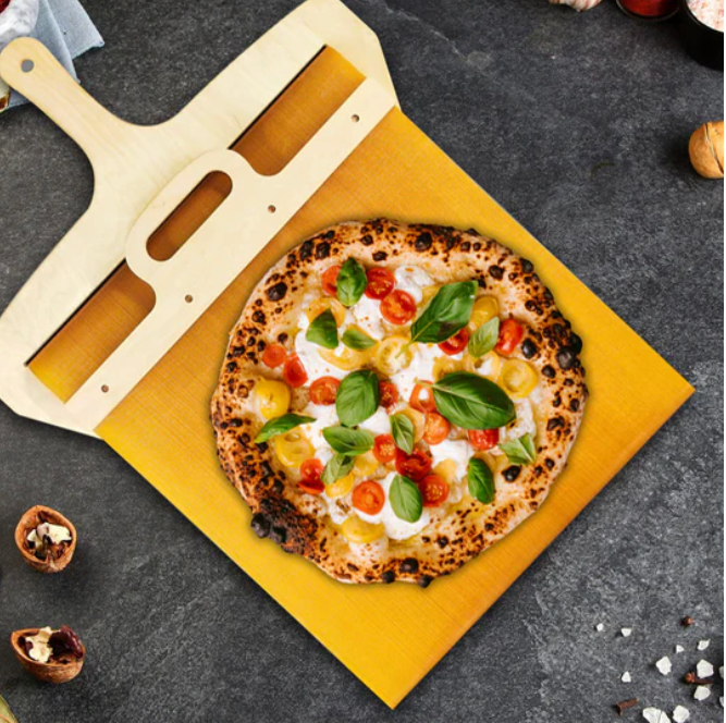 Paleta deslizante para pizza | Fácil recogida con superficie antiadherente | Madera