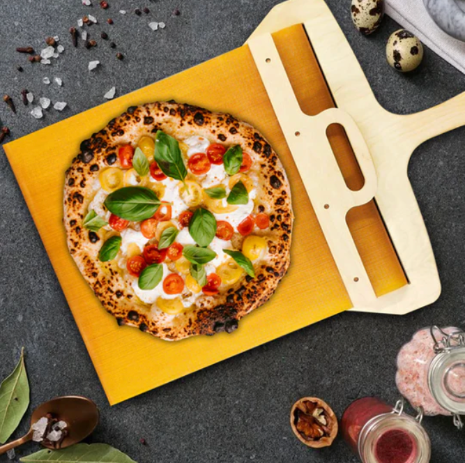 Paleta deslizante para pizza | Fácil recogida con superficie antiadherente | Madera