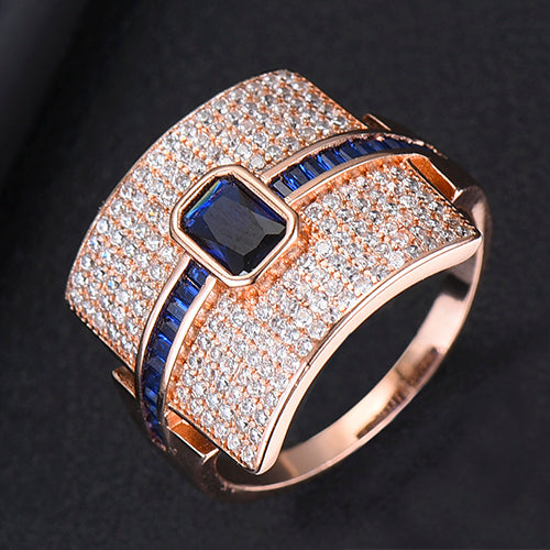 Anillo apilable de lujo de diseño Mónaco para mujeres