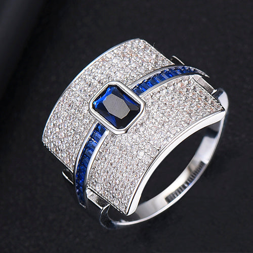 Anillo apilable de lujo de diseño Mónaco para mujeres