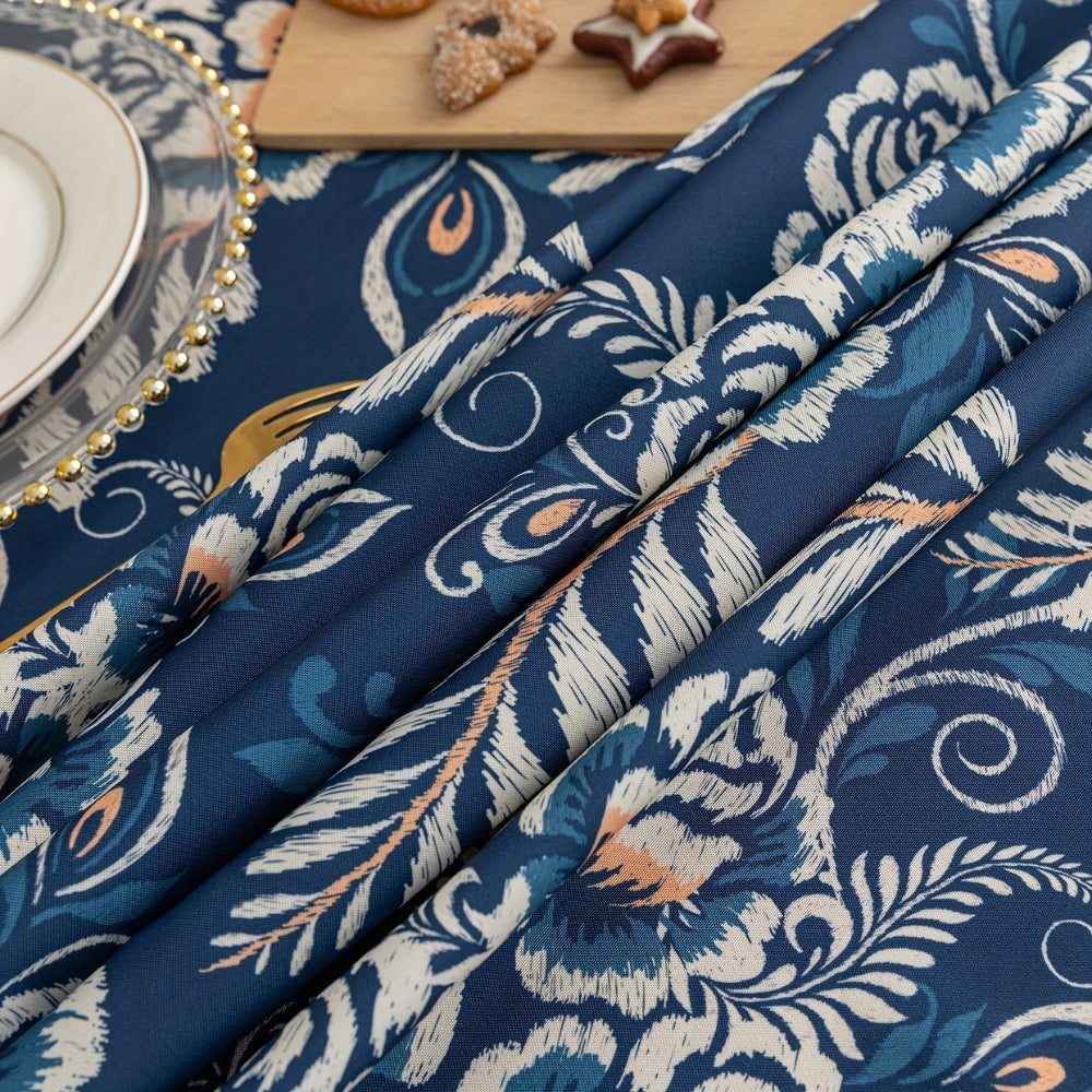 Lisslune | Mantel Floral Boho con Borlas de Flor Pavo Real