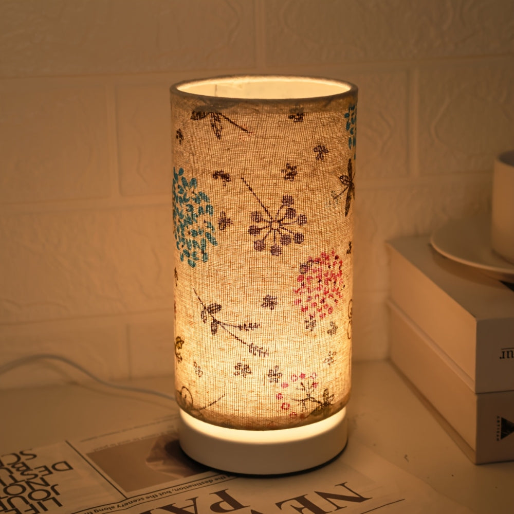 Lámpara de Mesa de Tela Floral Botánica