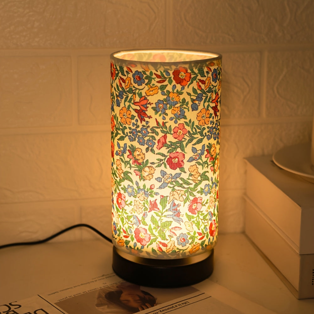 Lámpara de Mesa de Tela Floral Botánica