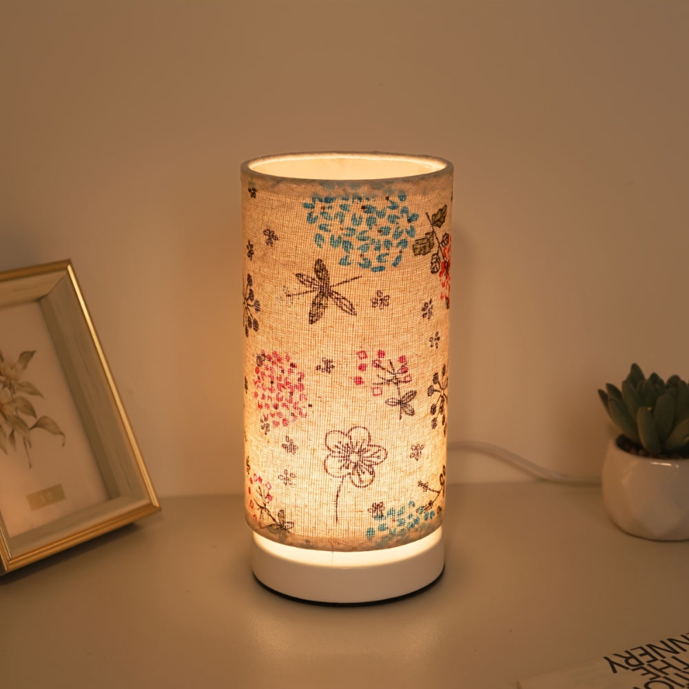 Lámpara de Mesa de Tela Floral Botánica