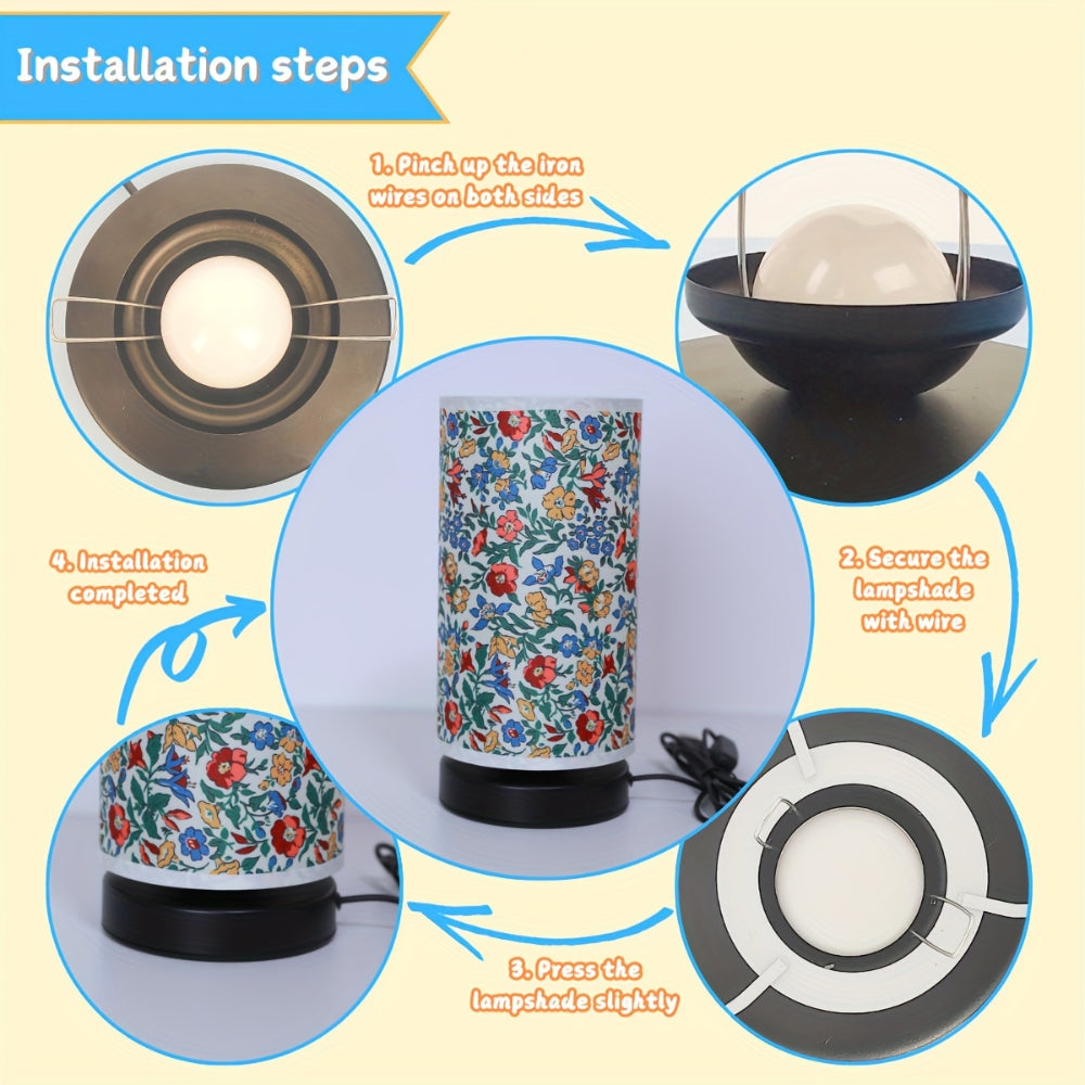 Lámpara de Mesa de Tela Floral Botánica
