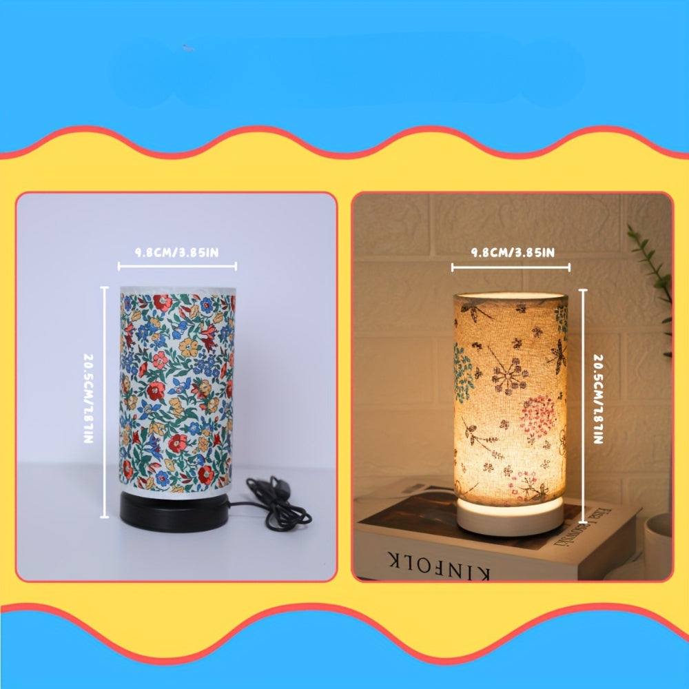Lámpara de Mesa de Tela Floral Botánica