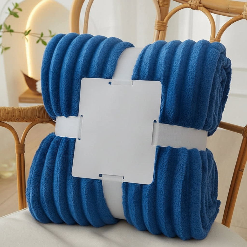 STRIPEWARM – Manta de franela de felpa ancha con diseño de rayas