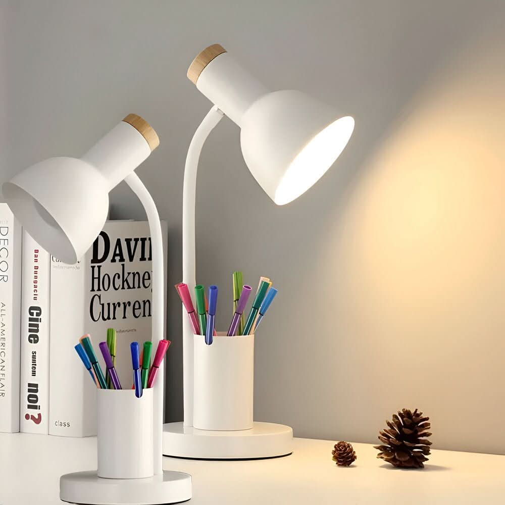 Strahlwächter – Lámpara de mesa con diodo luminoso y soporte para bolígrafos para orden y estilo