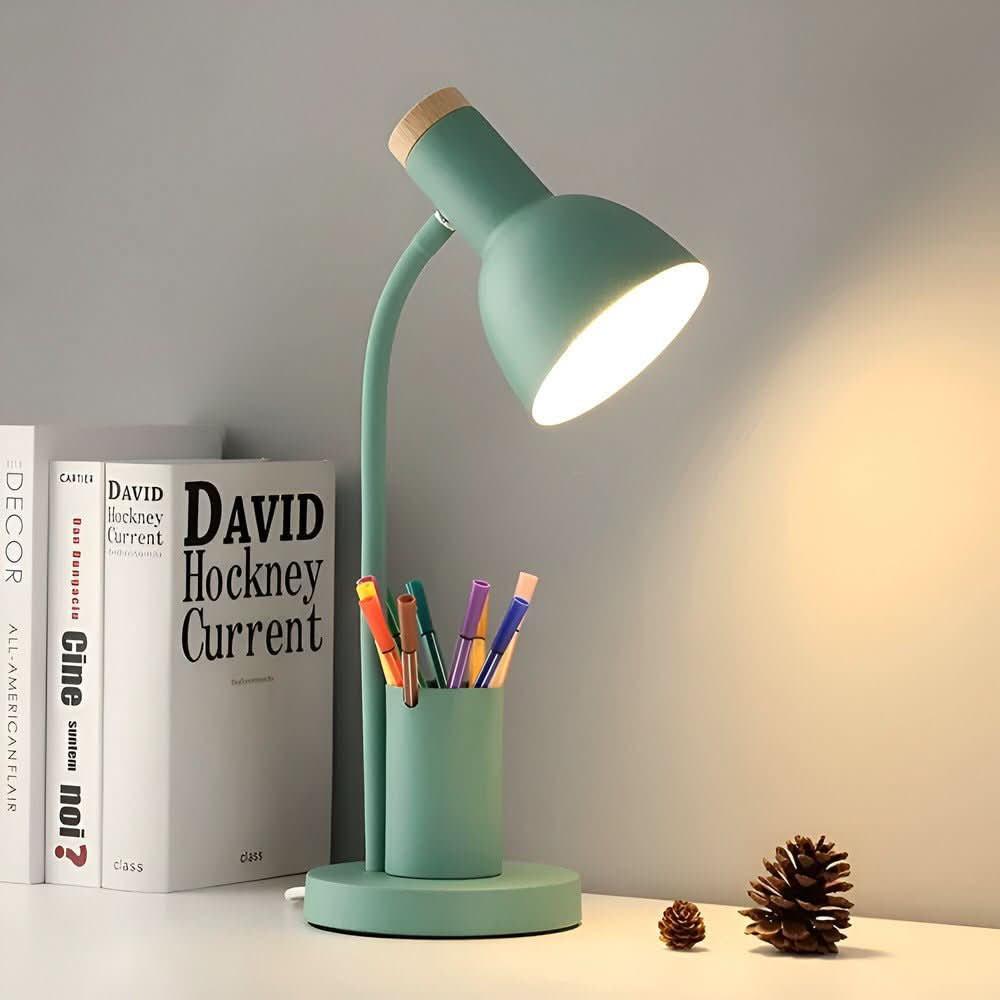 Strahlwächter – Lámpara de mesa con diodo luminoso y soporte para bolígrafos para orden y estilo