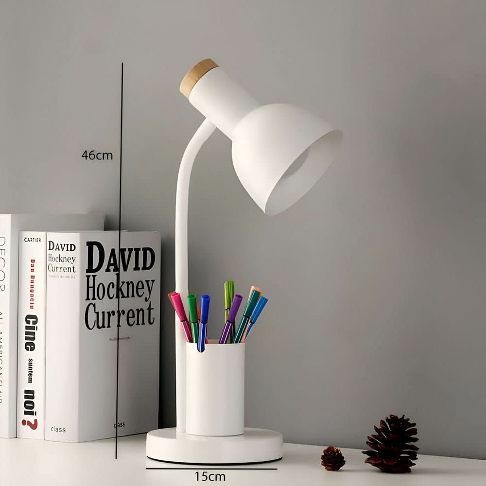Strahlwächter – Lámpara de mesa con diodo luminoso y soporte para bolígrafos para orden y estilo