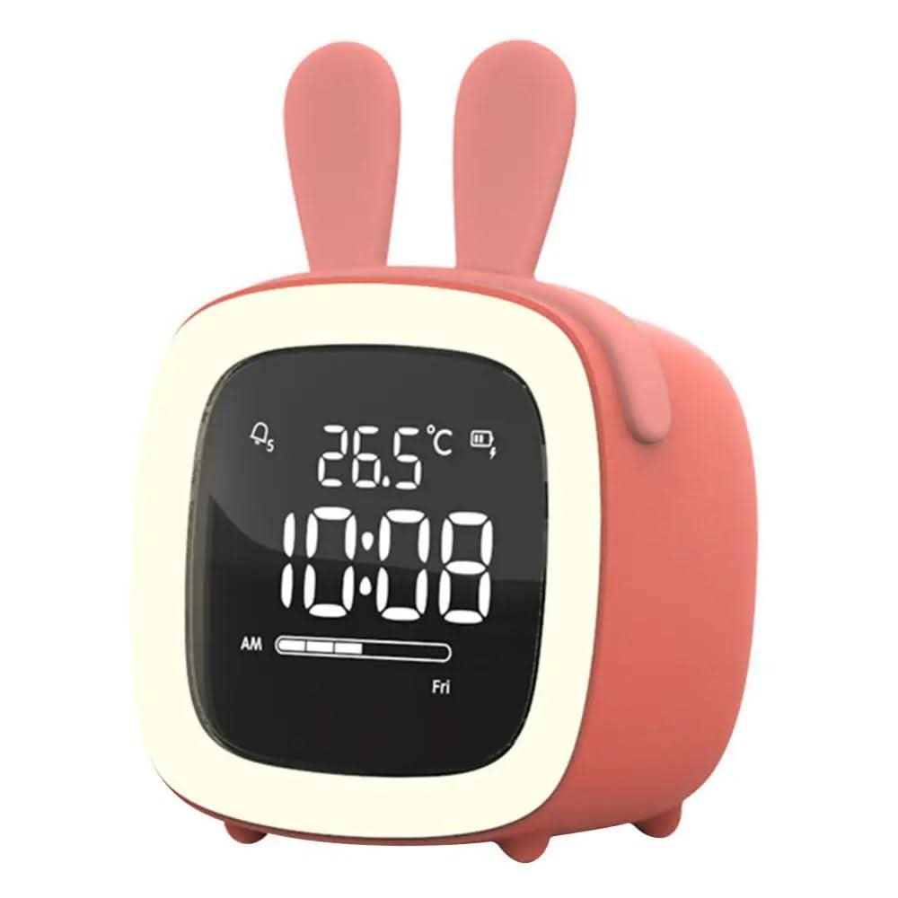 LÁMPARA DE CONEJO LED – Reloj despertador infantil y suave luz nocturna