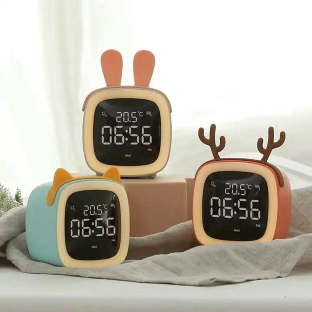 LÁMPARA DE CONEJO LED – Reloj despertador infantil y suave luz nocturna