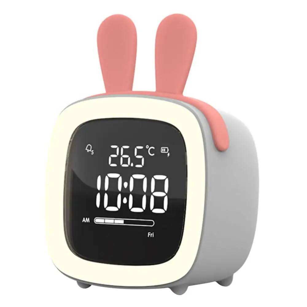 LÁMPARA DE CONEJO LED – Reloj despertador infantil y suave luz nocturna