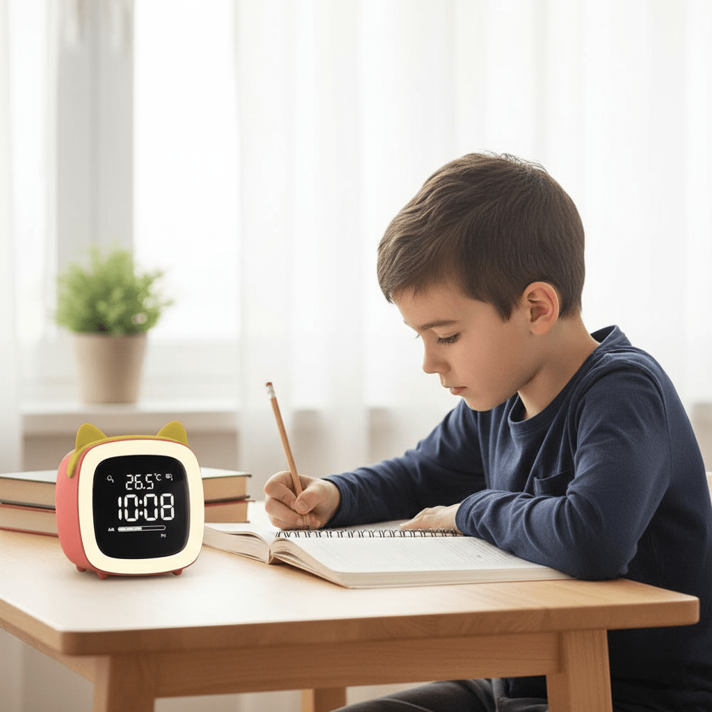 LÁMPARA DE CONEJO LED – Reloj despertador infantil y suave luz nocturna