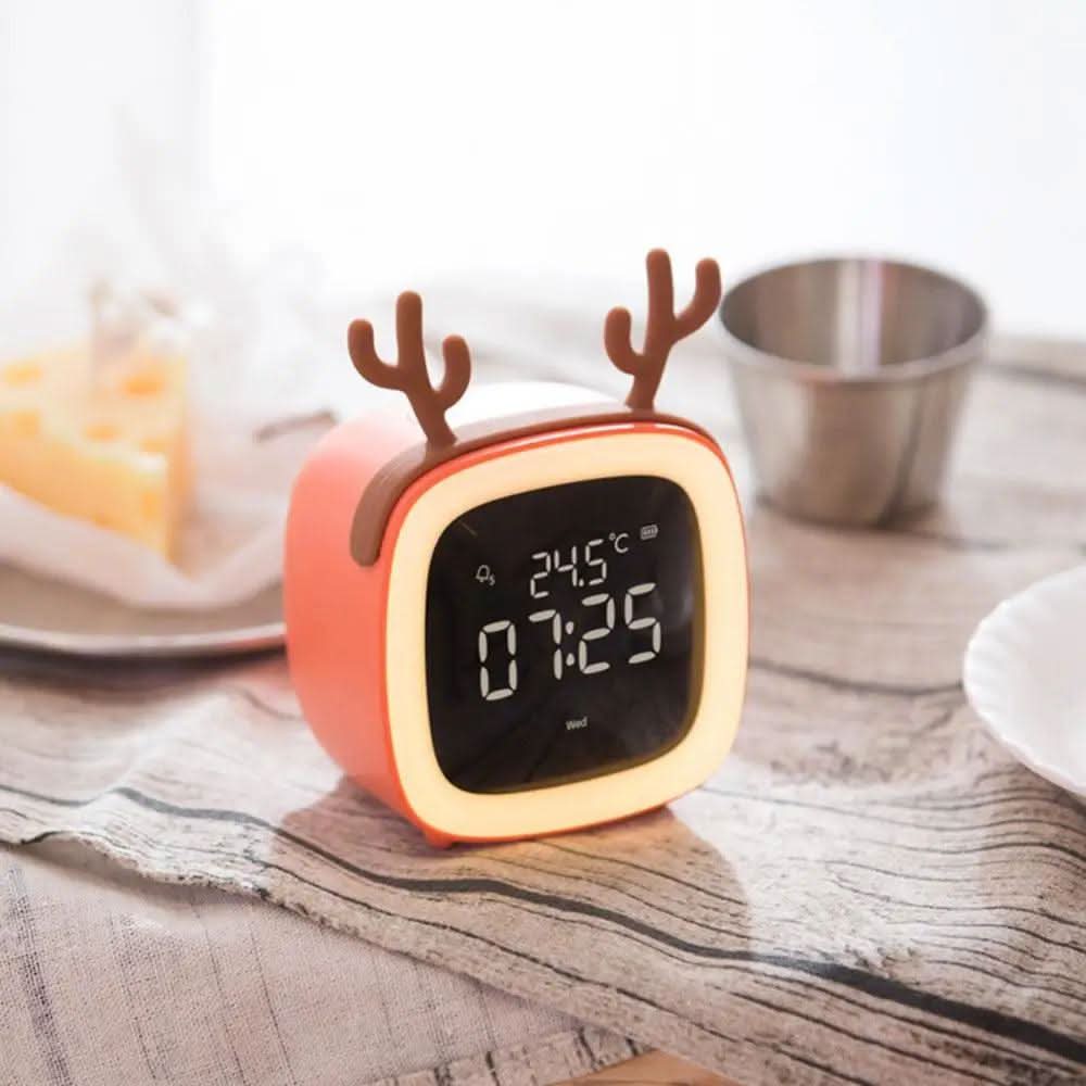 LÁMPARA DE CONEJO LED – Reloj despertador infantil y suave luz nocturna