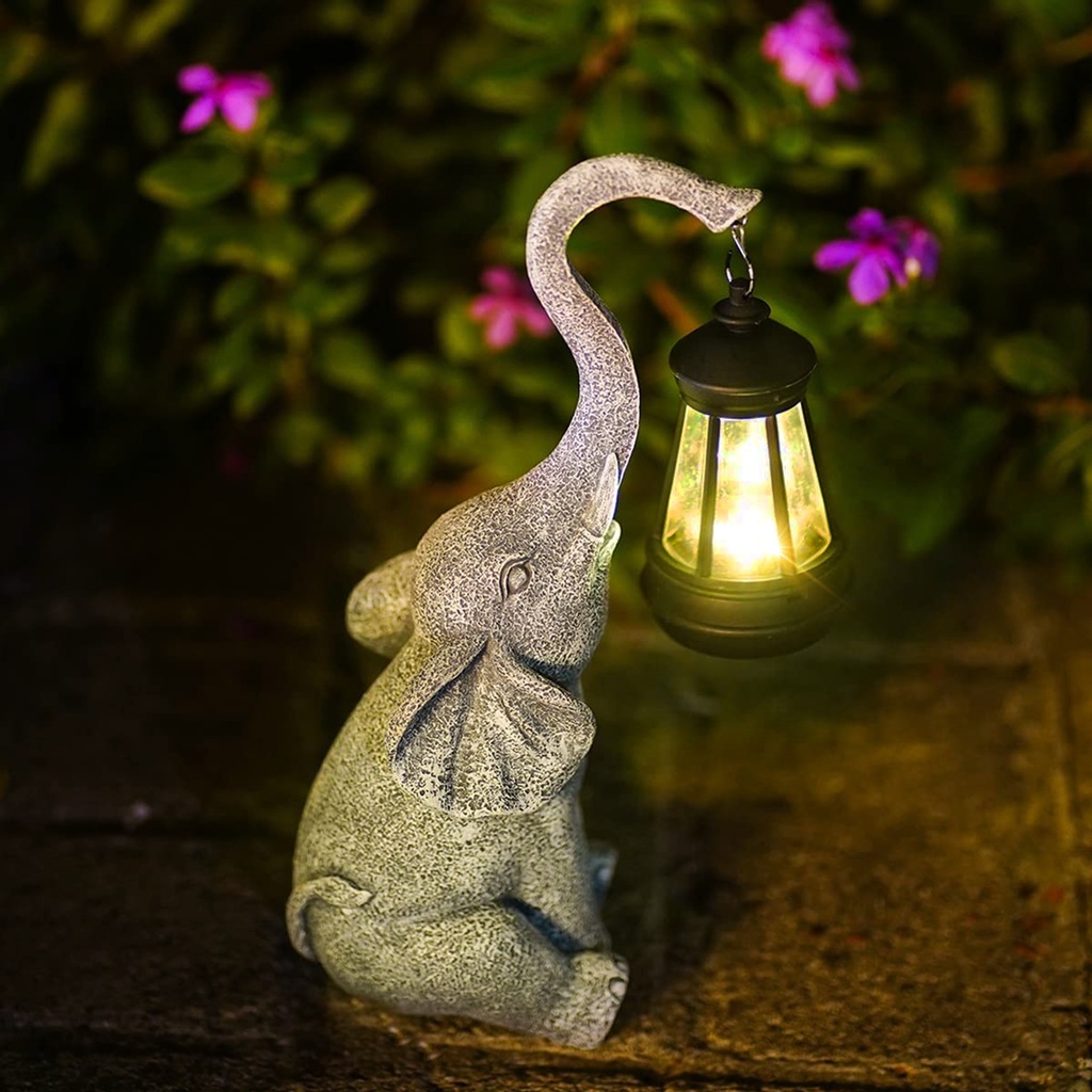 Sanura | Lámpara solar de jardín con figura de elefante