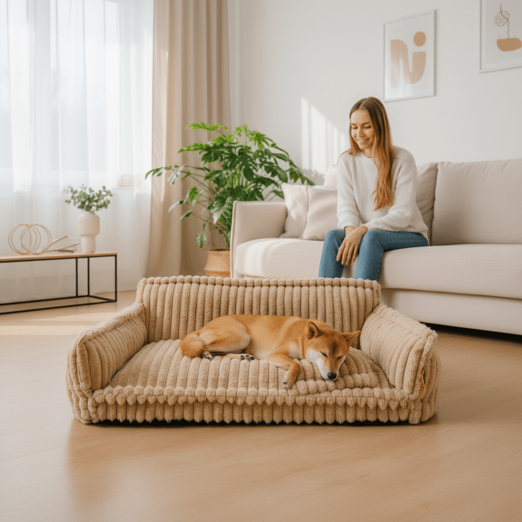DOGVIA – Canapé orthopédique doux et lavable pour animaux de compagnie