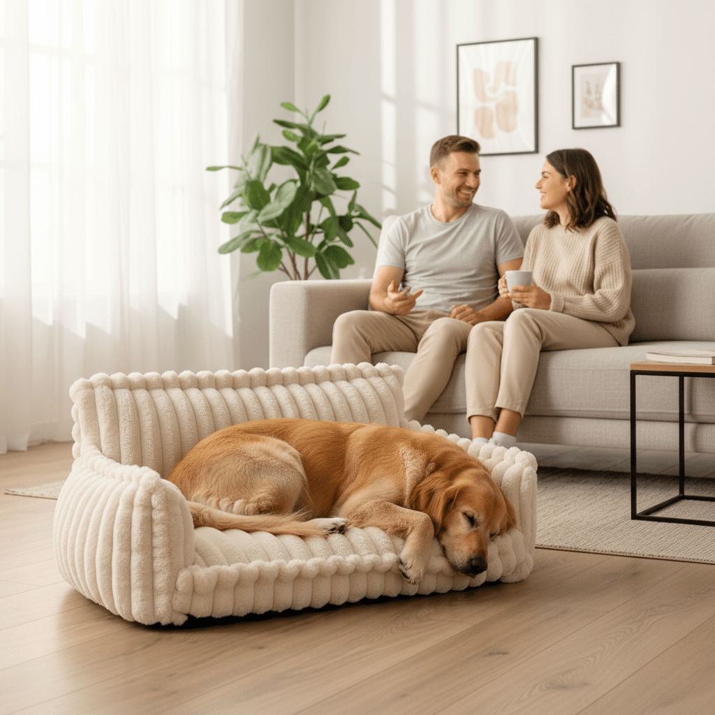 DOGVIA – Canapé orthopédique doux et lavable pour animaux de compagnie
