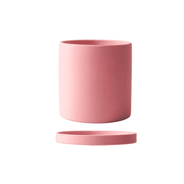 PLANTIVA – Elegante maceta de cerámica con plato