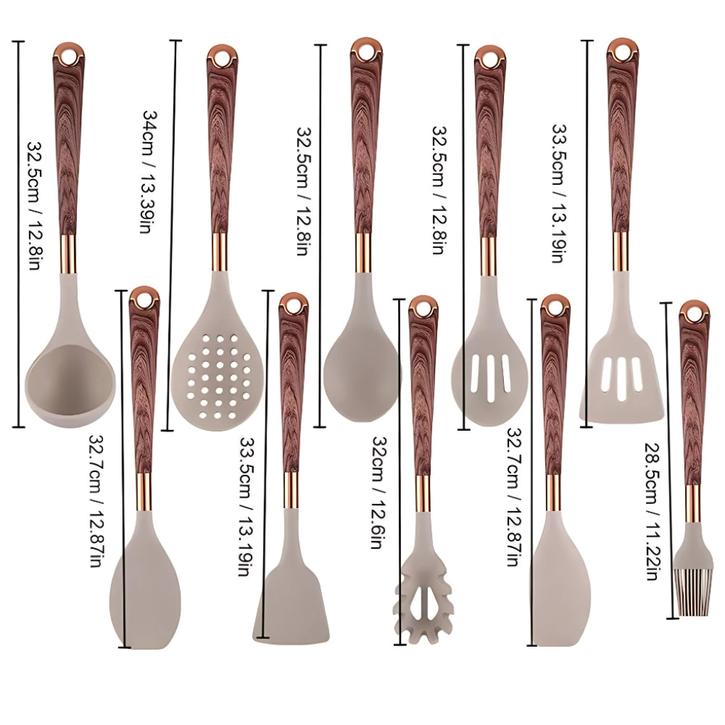 Juego de utensilios de cocina de silicona de 10 piezas