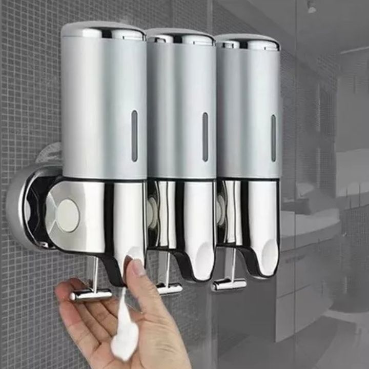 SOAPFORT – Dispensador de jabón de alta calidad montado en la pared con un elegante diseño de acero inoxidable