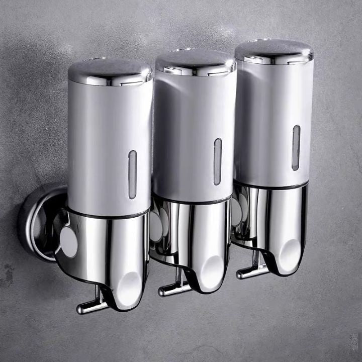 SOAPFORT – Dispensador de jabón de alta calidad montado en la pared con un elegante diseño de acero inoxidable