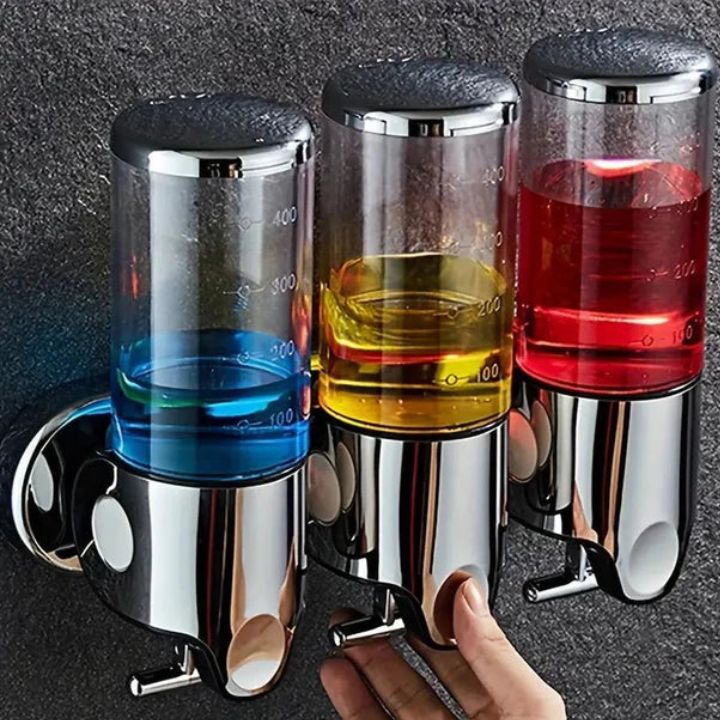 SOAPFORT – Dispensador de jabón de alta calidad montado en la pared con un elegante diseño de acero inoxidable