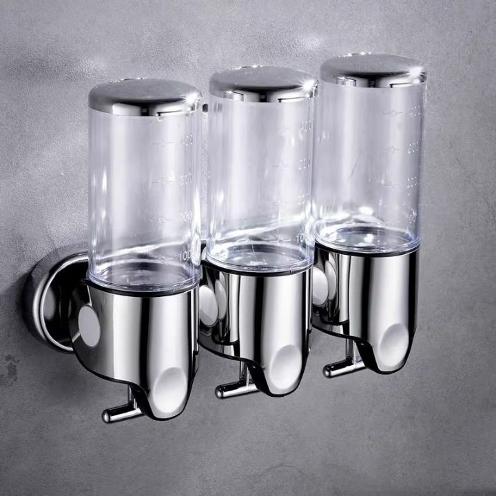 SOAPFORT – Dispensador de jabón de alta calidad montado en la pared con un elegante diseño de acero inoxidable