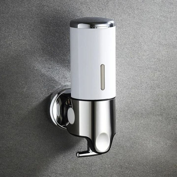 SOAPFORT – Dispensador de jabón de alta calidad montado en la pared con un elegante diseño de acero inoxidable