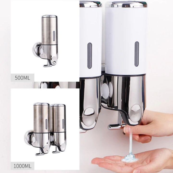 SOAPFORT – Dispensador de jabón de alta calidad montado en la pared con un elegante diseño de acero inoxidable