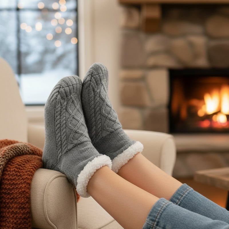SNOWSOFT – Calcetines de casa de terciopelo grueso para dormir y comodidad interior acogedora